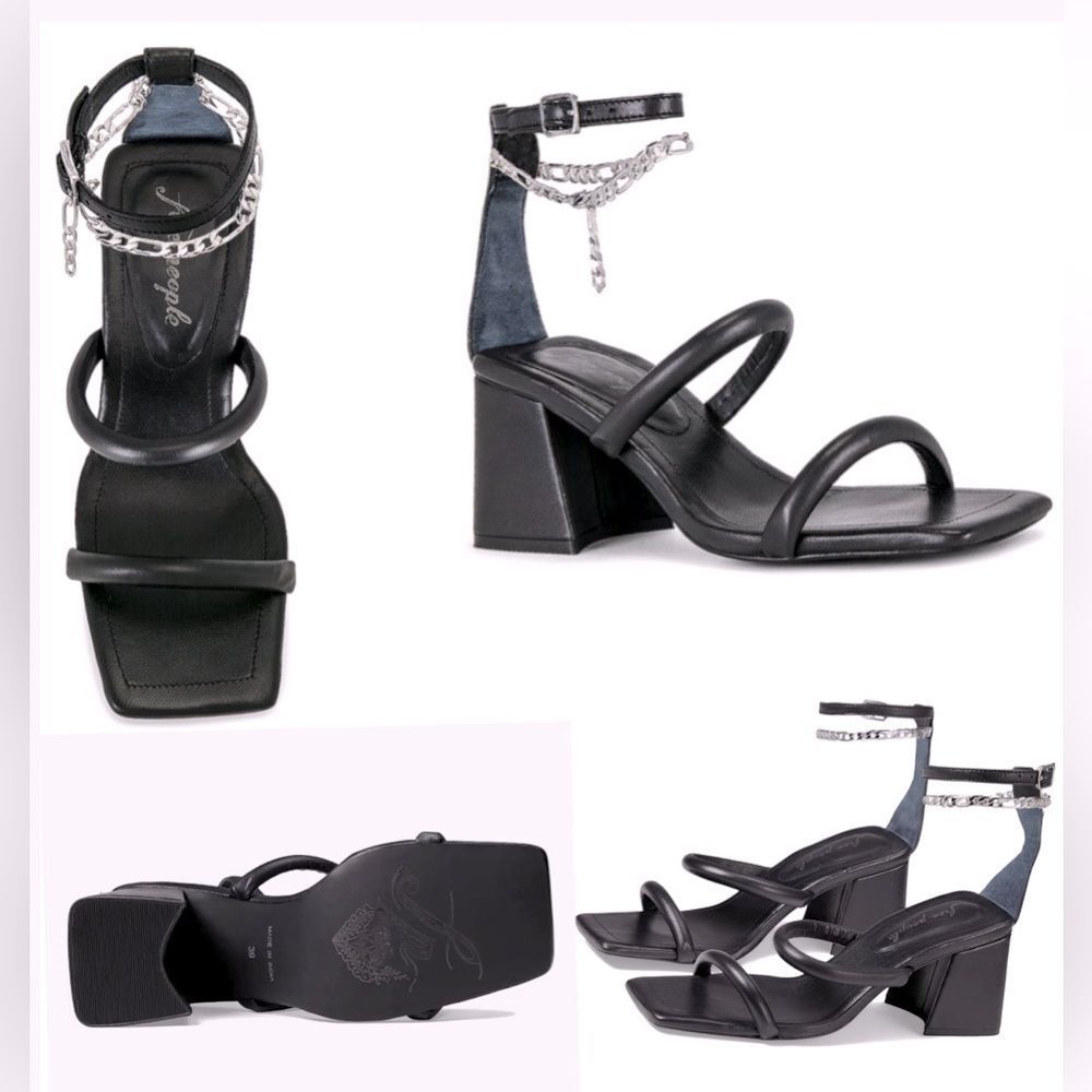 Free People Parker Chain Heel Black Size 10